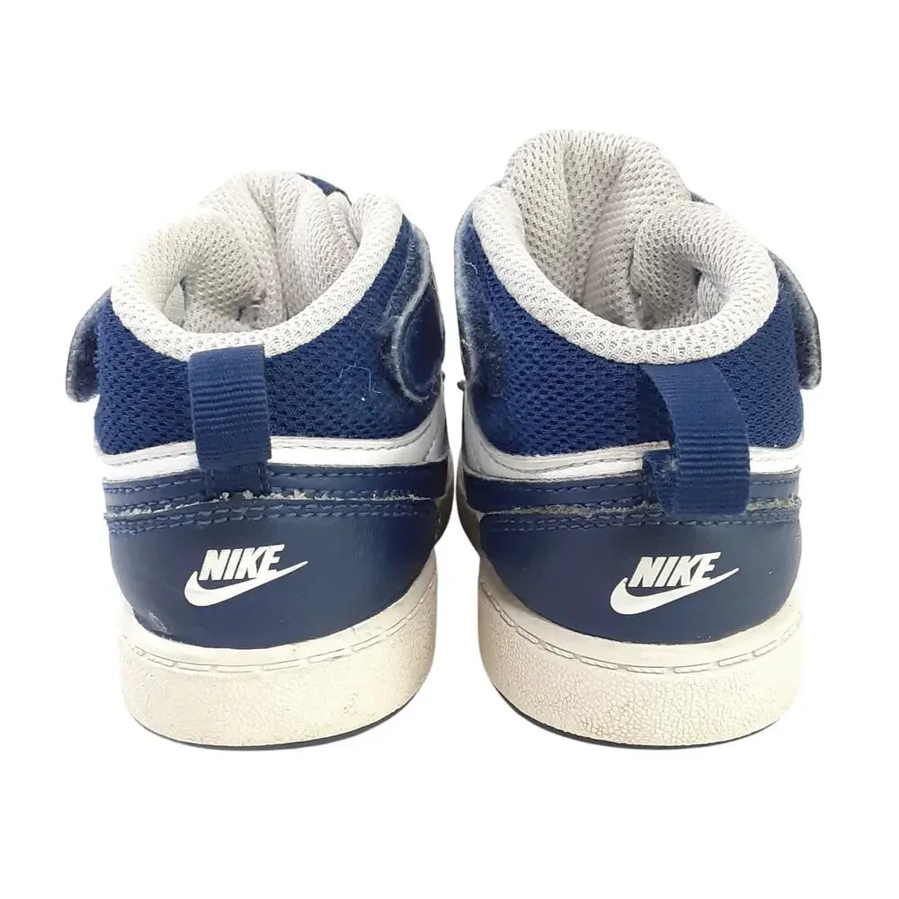 Nike Court Borough Mid 2 High Top Sneakers Boys 7 Blue White Running Shoes